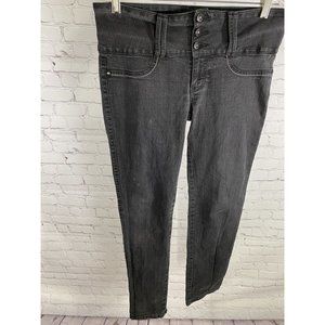 WATCH LA JEANS Black Mid Rise Black 3 Button Stretch Skinny Womens 9